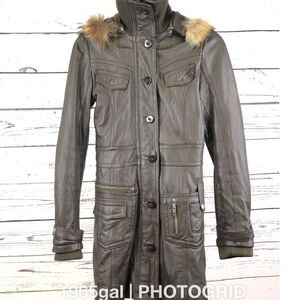Miss Topgun Leather Bomber Jacket Hood Pinup Lined